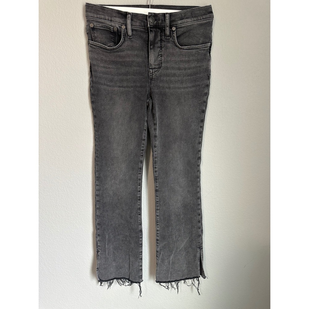 Madewell Kick Out Full Length Jeans Women 27 Gray Excellent Y2K Edgy Grunge Fall
